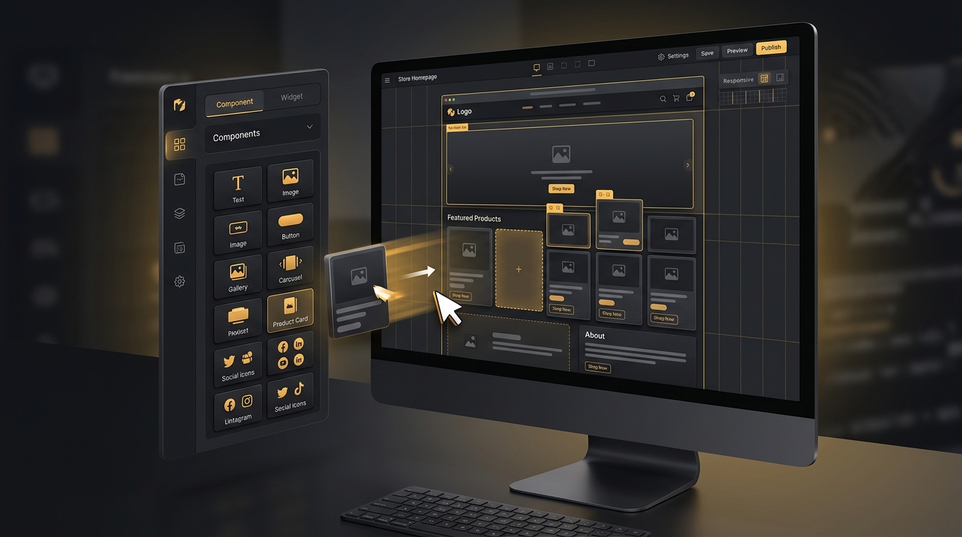 صفحه‌ساز بصری فروشگاه اینترنتی و ویرایشگر درگ اند دراپ